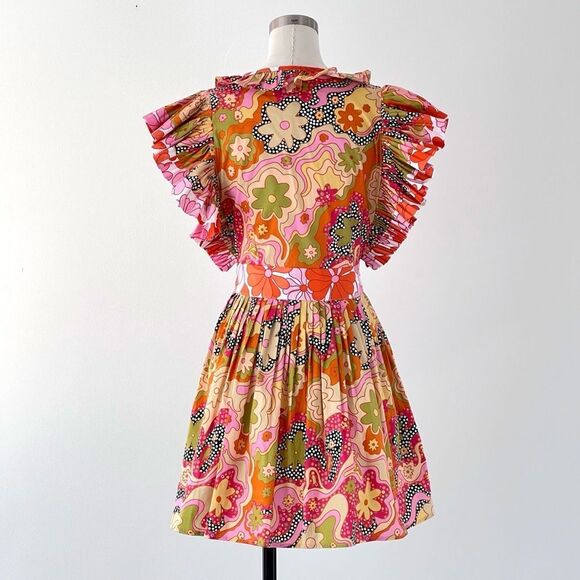 CeliaB Floral Lirio Flutter Sleeve Mini Dress Size XS - Picture 8 of 13